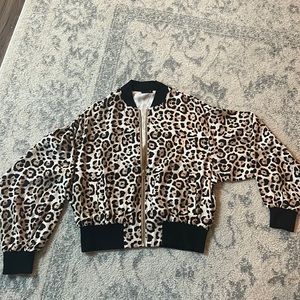 Leopard Print Bomber size small